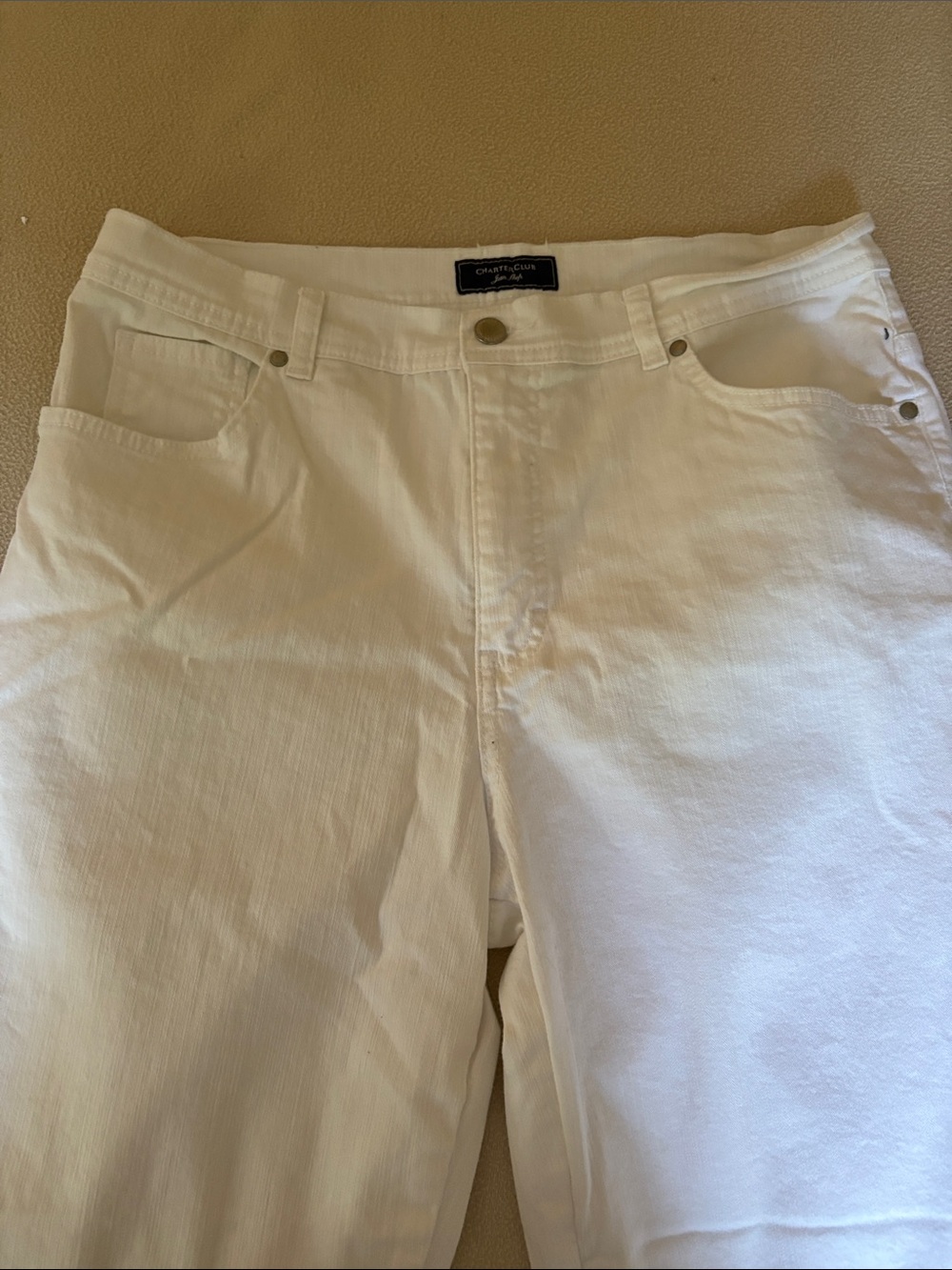 Charter Club White Classic Straight Jeans. Size 14